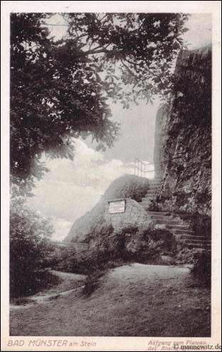 Bad M�nster am Stein, Aufgang z. Plateau d. Rheingrafenst.
